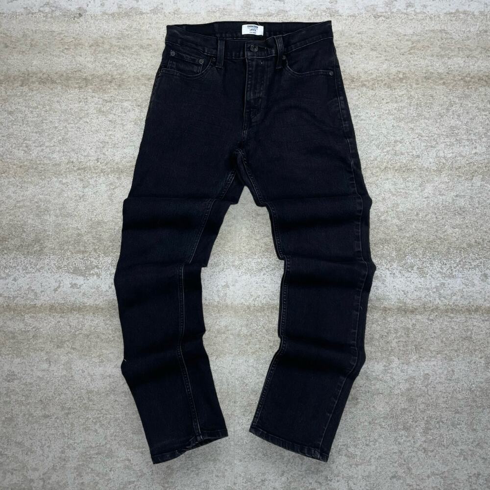Vintage Y2K Levis Jeans 216 30x32 Slim Fit Jet Black Wash Denim Red Tab - Picture 2 of 6